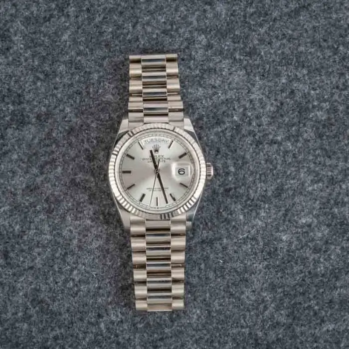 Clean Factory Supreme Rolex Day-Date 36 White Gold Silver Dial - Image 7