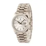 Clean Factory Supreme Rolex Day-Date 36 White Gold Silver Dial - Image 3