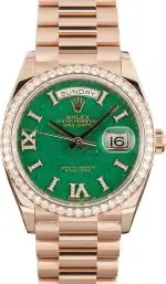 Clean Factory Supreme Rolex Day-Date 36 Rose Gold Green Dial