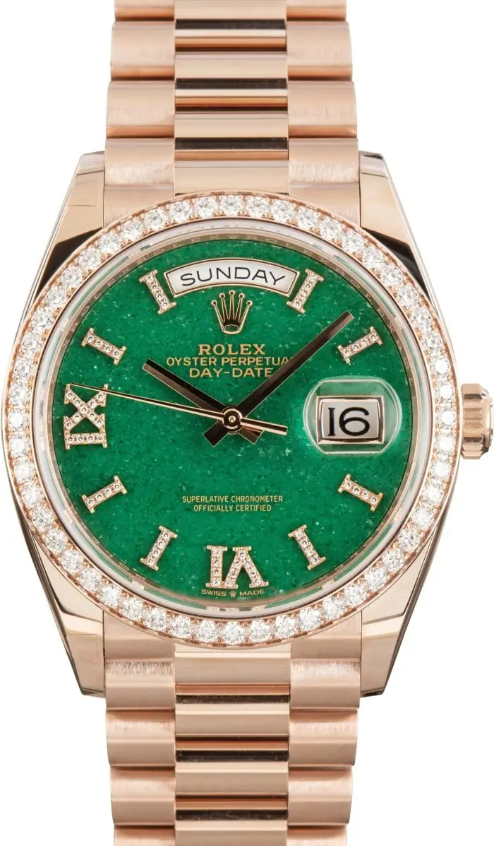 Clean Factory Supreme Rolex Day-Date 36 Rose Gold Green Dial - Image 2