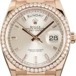 Clean Factory Supreme Rolex Day-Date 36 Rose Gold Diamond
