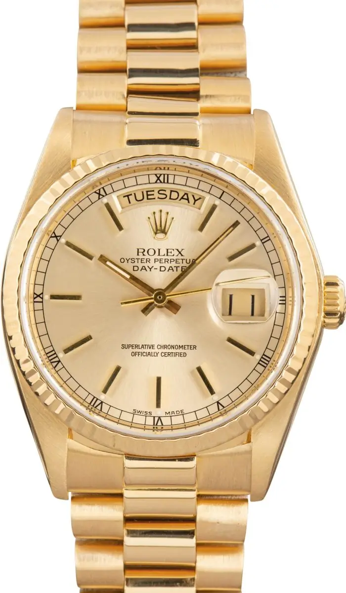 Cheapest Rolex Day-Date 18038 Champagne Dial 36mm Gold - Image 2