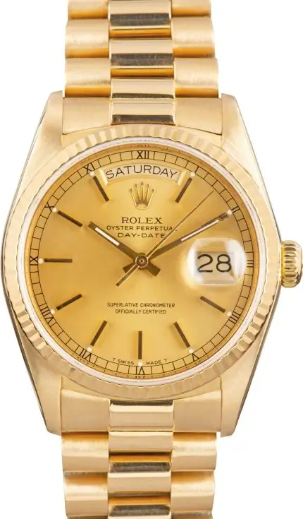 Cheapest Rolex Day-Date 18038 Champagne Dial 36mm Yellow Gold