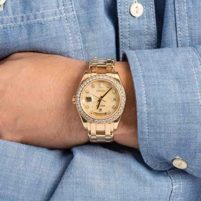 Cheapest Rolex Day-Date 18948 Yellow Gold Masterpiece Clone - Image 5