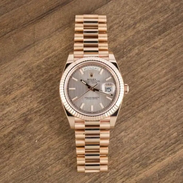 Clean Factory Supreme Rolex Day-Date 40 Rose Gold Tapestry Dial - Image 5