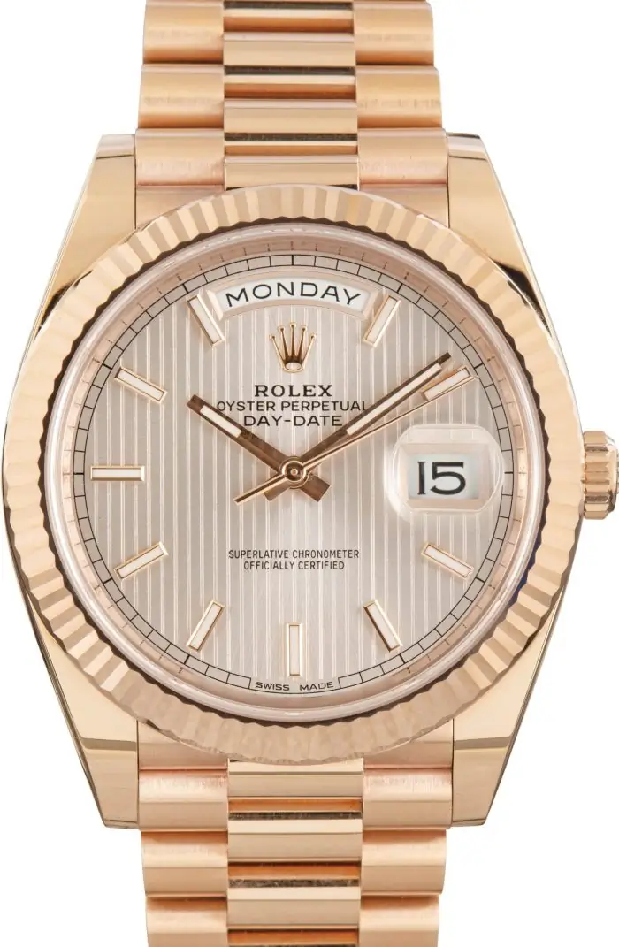 Clean Factory Supreme Rolex Day-Date 40 Rose Gold Tapestry Dial - Image 2