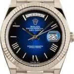 Cheapest Rolex Day-Date 40 President White Gold Blue Dial 228239
