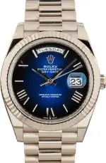 Cheapest Rolex Day-Date 40 President White Gold Blue Dial 228239