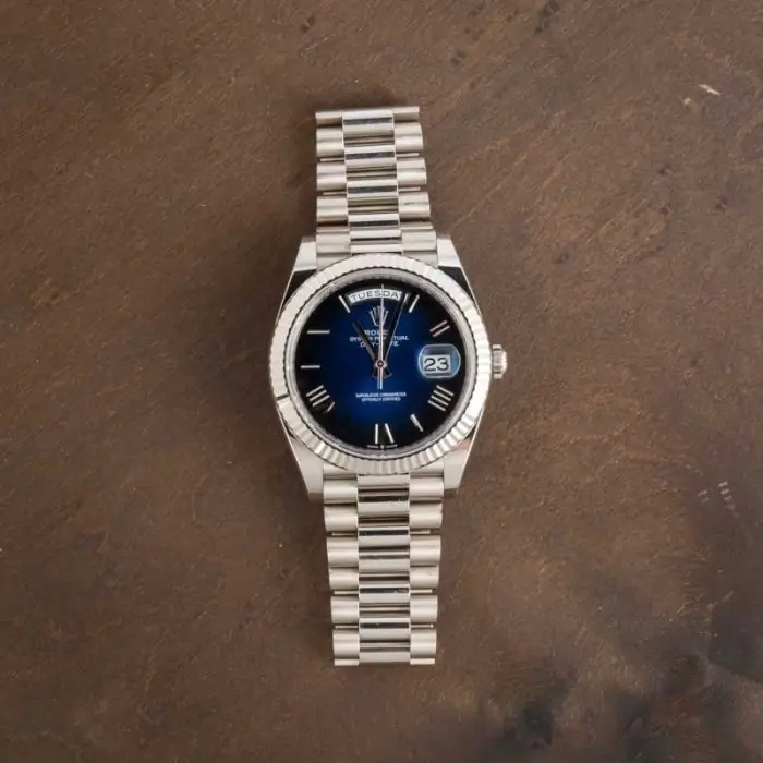 Cheapest Rolex Day-Date 40 President White Gold Blue Dial 228239 - Image 6