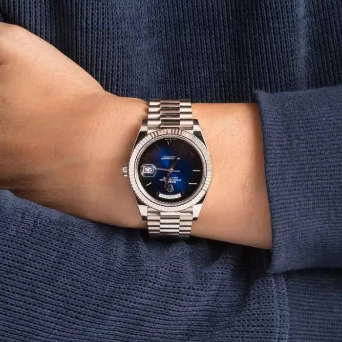 Cheapest Rolex Day-Date 40 President White Gold Blue Dial 228239 - Image 5