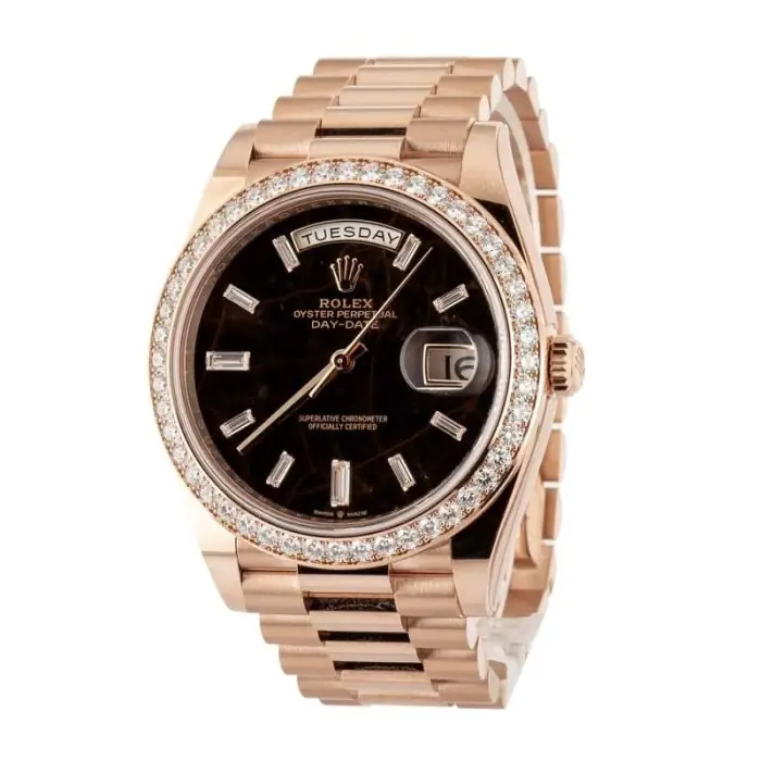 Clean Factory Supreme Rolex Day-Date 40 Rose Gold Diamond Clone - Image 3