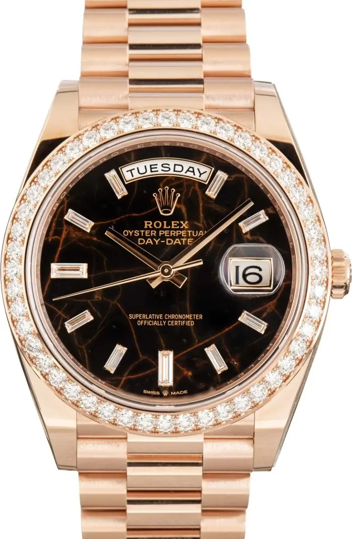 Clean Factory Supreme Rolex Day-Date 40 Rose Gold Diamond Clone - Image 2