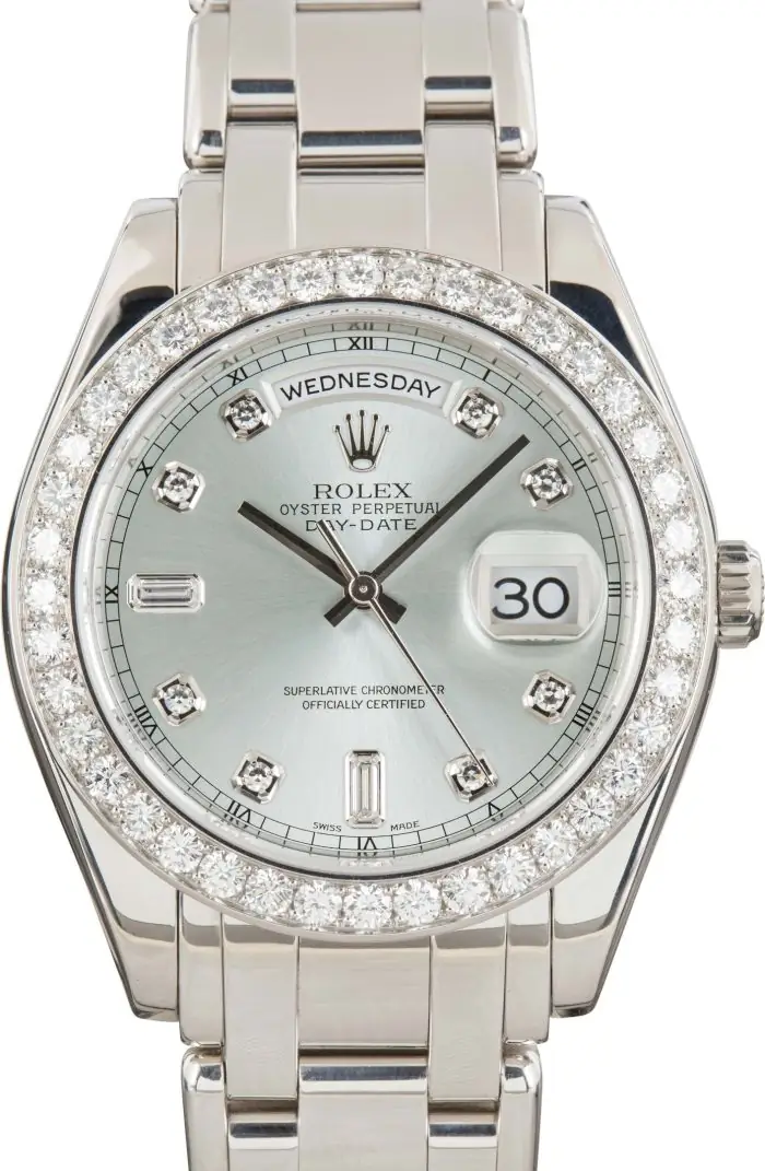 Clean Factory Supreme Rolex Day-Date Platinum Ice Blue Diamond - Image 2