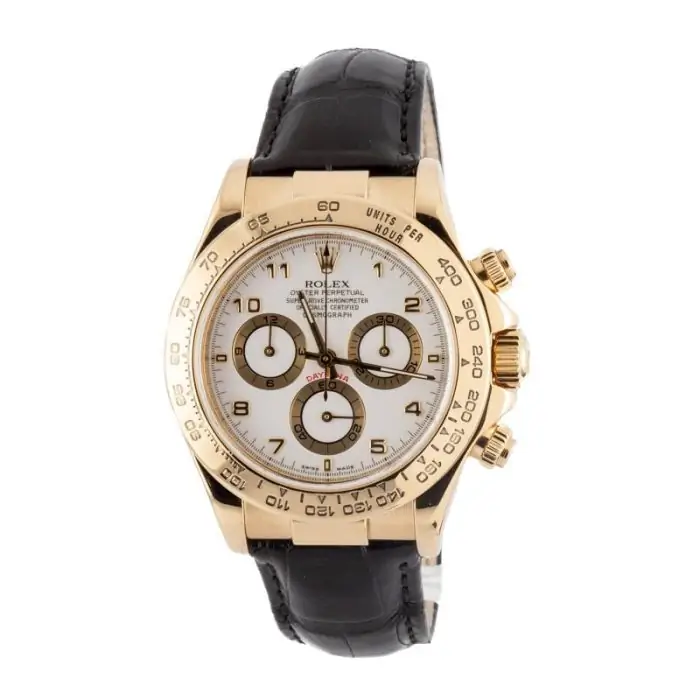 Cheapest Rolex Daytona 116518 White Arabic Gold Watch - Image 3