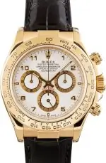 Cheapest Rolex Daytona 116518 White Arabic Gold Watch