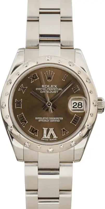 Cheapest Rolex Datejust 31MM Diamond Bezel Brown Dial
