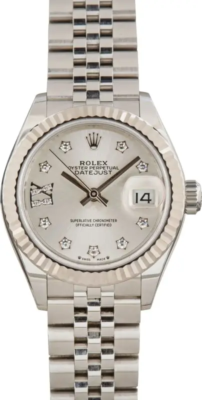 Cheapest Rolex Lady Datejust 279174 Silver Diamond Dial 28mm
