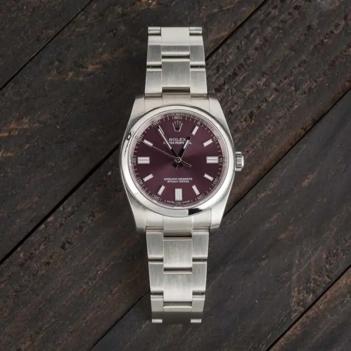 Cheapest Rolex Oyster Perpetual 36mm Red Grape Dial Super Clone - Image 6