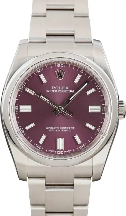 Cheapest Rolex Oyster Perpetual 36mm Red Grape Dial Super Clone