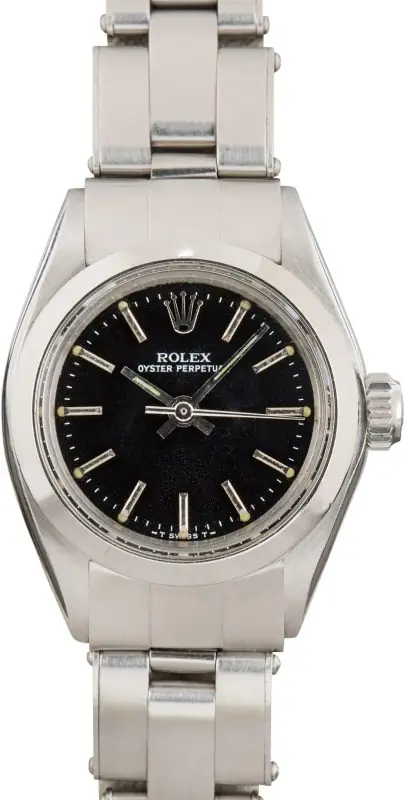 Cheapest Rolex 6718 Black Dial 24mm Vintage Oyster Perpetual