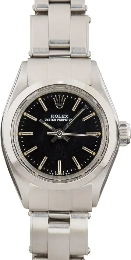 Cheapest Rolex 6718 Black Dial 24mm Vintage Oyster Perpetual