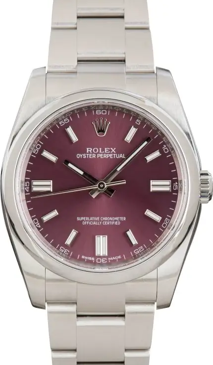 Cheapest Rolex Oyster Perpetual 36mm Red Grape Dial 116000