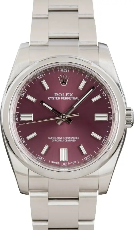 Cheapest Rolex Oyster Perpetual 36mm Red Grape Dial 116000