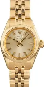 Vintage Rolex 6719 Yellow Gold Ladies Oyster Perpetual Watch