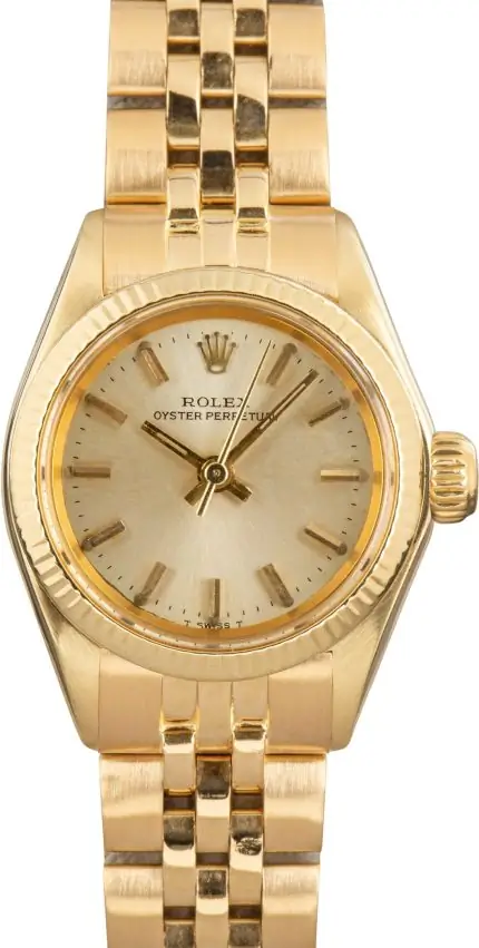 Vintage Rolex 6719 Yellow Gold Ladies Oyster Perpetual Watch