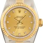 Cheapest Rolex 67193 Champagne Diamond Dial Two-Tone Watch