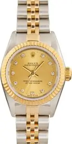Cheapest Rolex 67193 Champagne Diamond Dial Two-Tone Watch