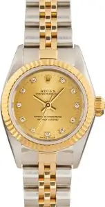 Cheapest Rolex 67193 Champagne Diamond Dial Two-Tone Watch