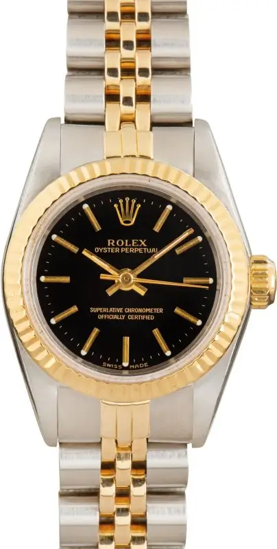 Cheapest Rolex Oyster Perpetual 67193 Black Dial Two-Tone