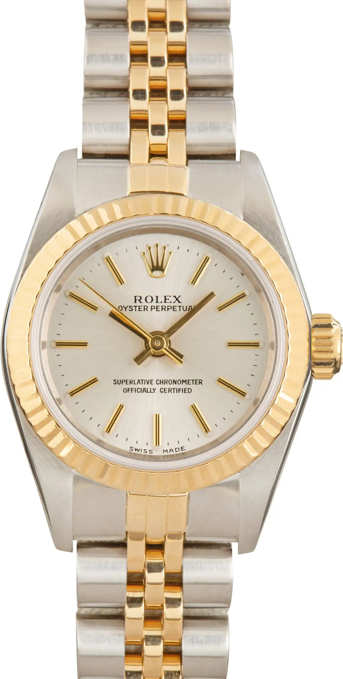Cheapest Rolex Oyster Perpetual 76193 Silver Dial Two-Tone