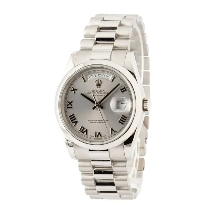 Cheapest Rolex Day-Date 36 Platinum 118206 Silver Roman Dial - Image 3