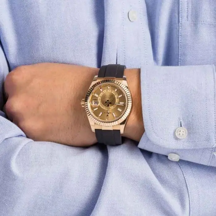 Cheapest Rolex Sky-Dweller 326238 Champagne Dial Yellow Gold - Image 5