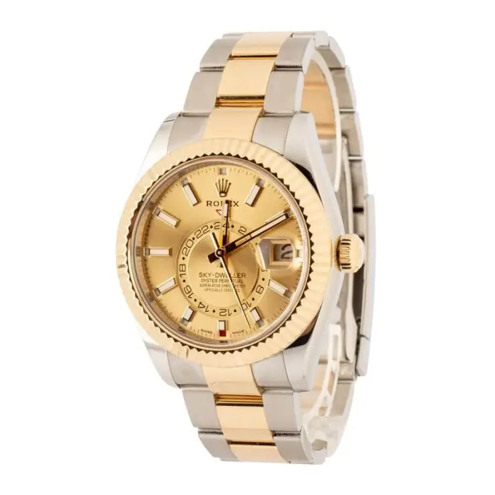Cheapest Rolex Sky-Dweller 326933 Steel Gold Champagne Dial - Image 3