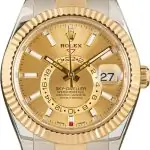 Cheapest Rolex Sky-Dweller 326933 Steel Gold Champagne Dial