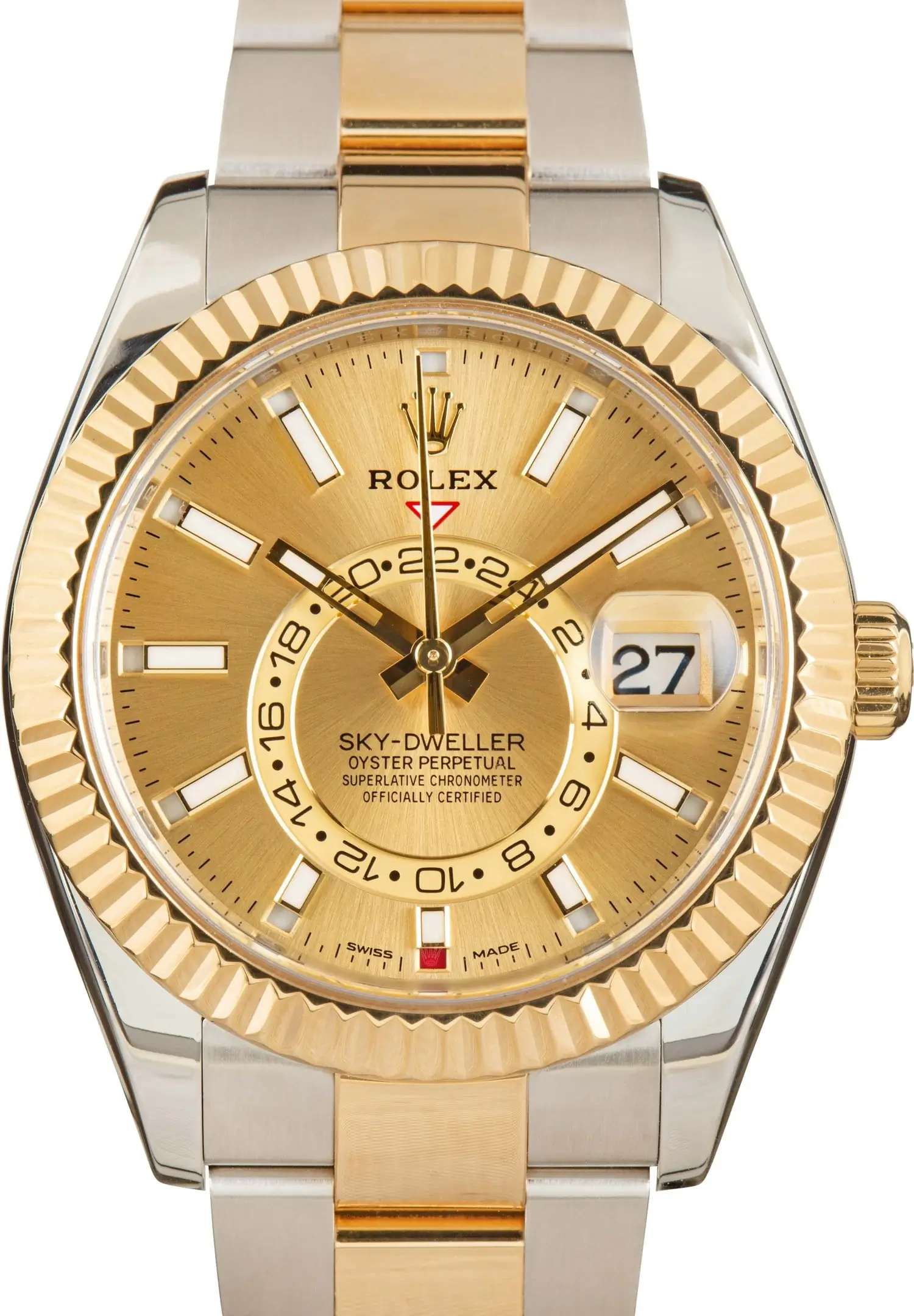 Cheapest Rolex Sky-Dweller 326933 Steel Gold Champagne Dial