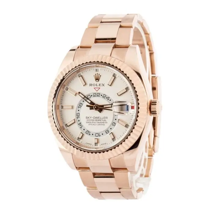 Best Clone Rolex Sky-Dweller 326935 Rose Gold White Dial - Image 3