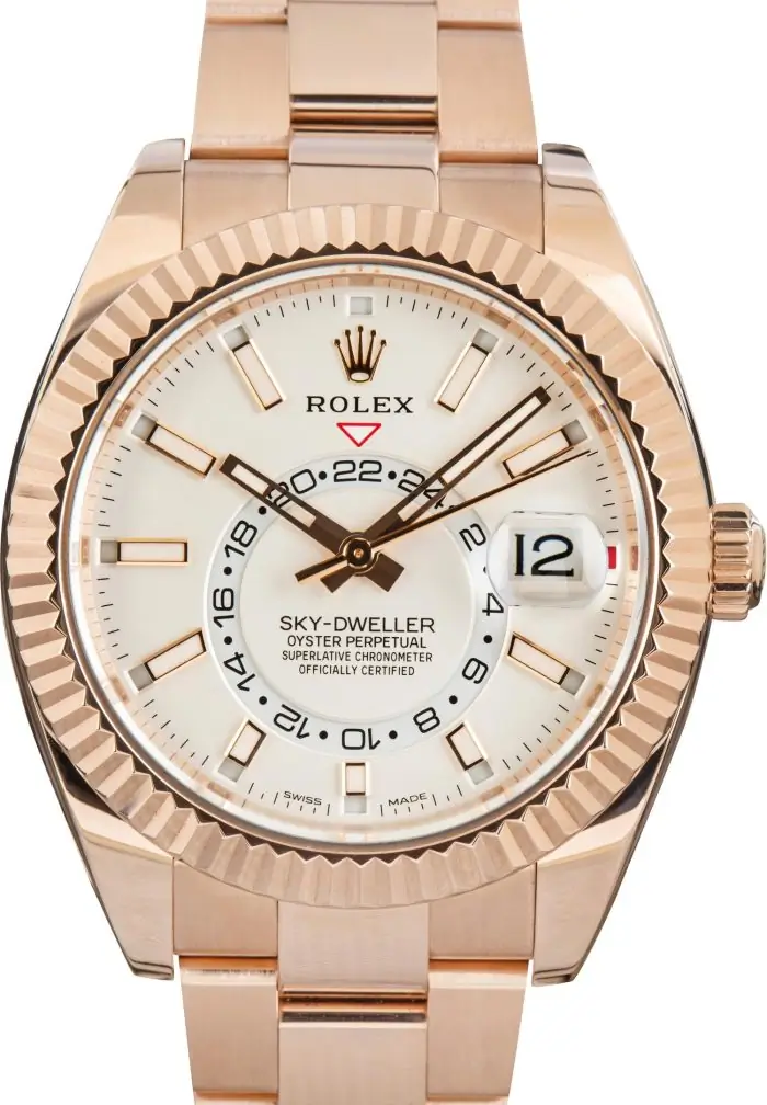 Best Clone Rolex Sky-Dweller 326935 Rose Gold White Dial - Image 2
