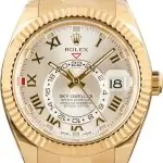 Cheapest Rolex Sky-Dweller 326938 Yellow Gold Silver Roman Dial