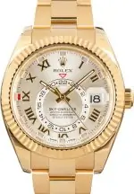 Cheapest Rolex Sky-Dweller 326938 Yellow Gold Silver Roman Dial