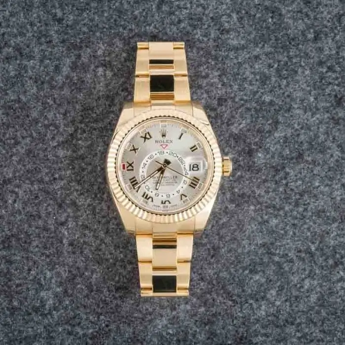 Cheapest Rolex Sky-Dweller 326938 Yellow Gold Silver Roman Dial - Image 5
