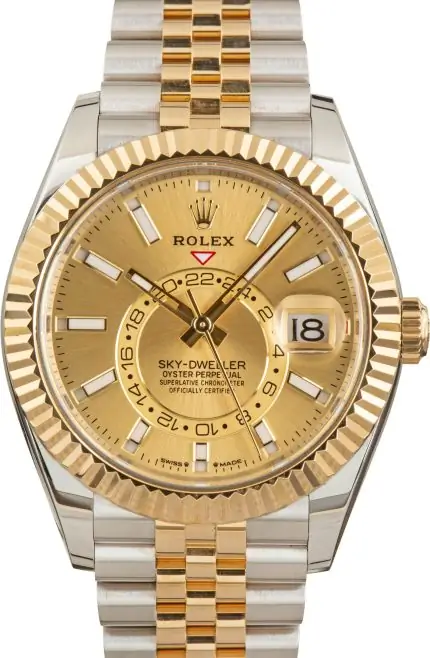 Cheapest Rolex Sky-Dweller 336933 Champagne Dial Steel Gold