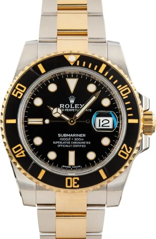 Cheapest Rolex Submariner 116613 Two-Tone Black Dial Super Clone