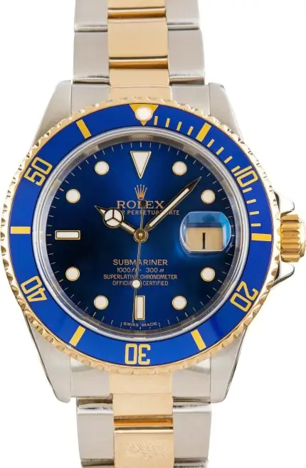 Best Clone Rolex Submariner 16613 Two-Tone Blue Dial 40mm