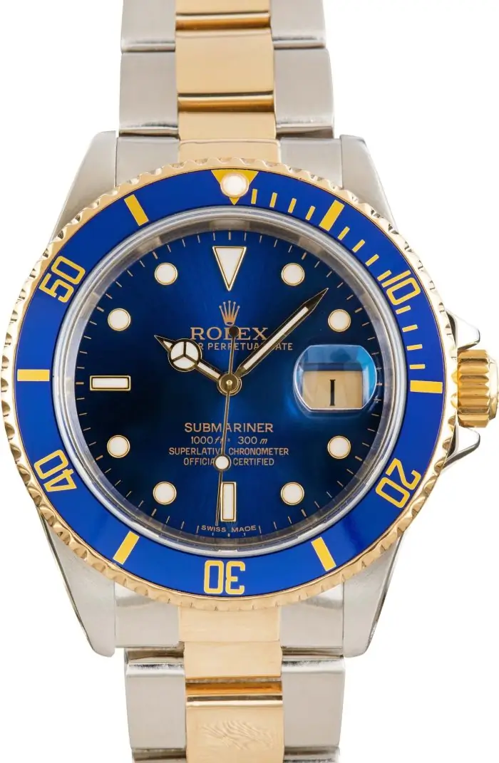 Best Clone Rolex Submariner 16613 Two-Tone Blue Dial 40mm - Image 2