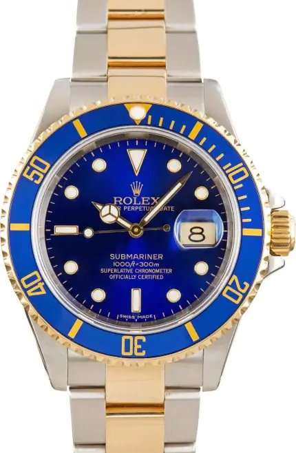 Clean Factory Supreme Rolex Submariner 16613 Blue Two-Tone Clone