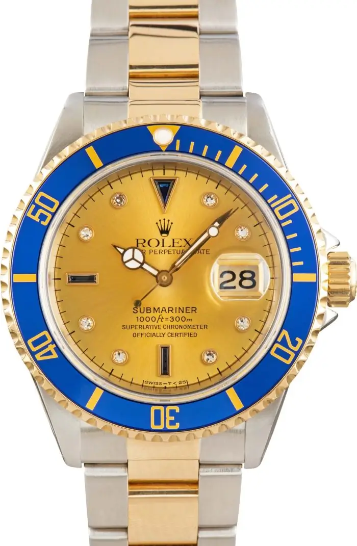 Cheapest Rolex Submariner 16613 Champagne Serti Dial Super Clone - Image 2